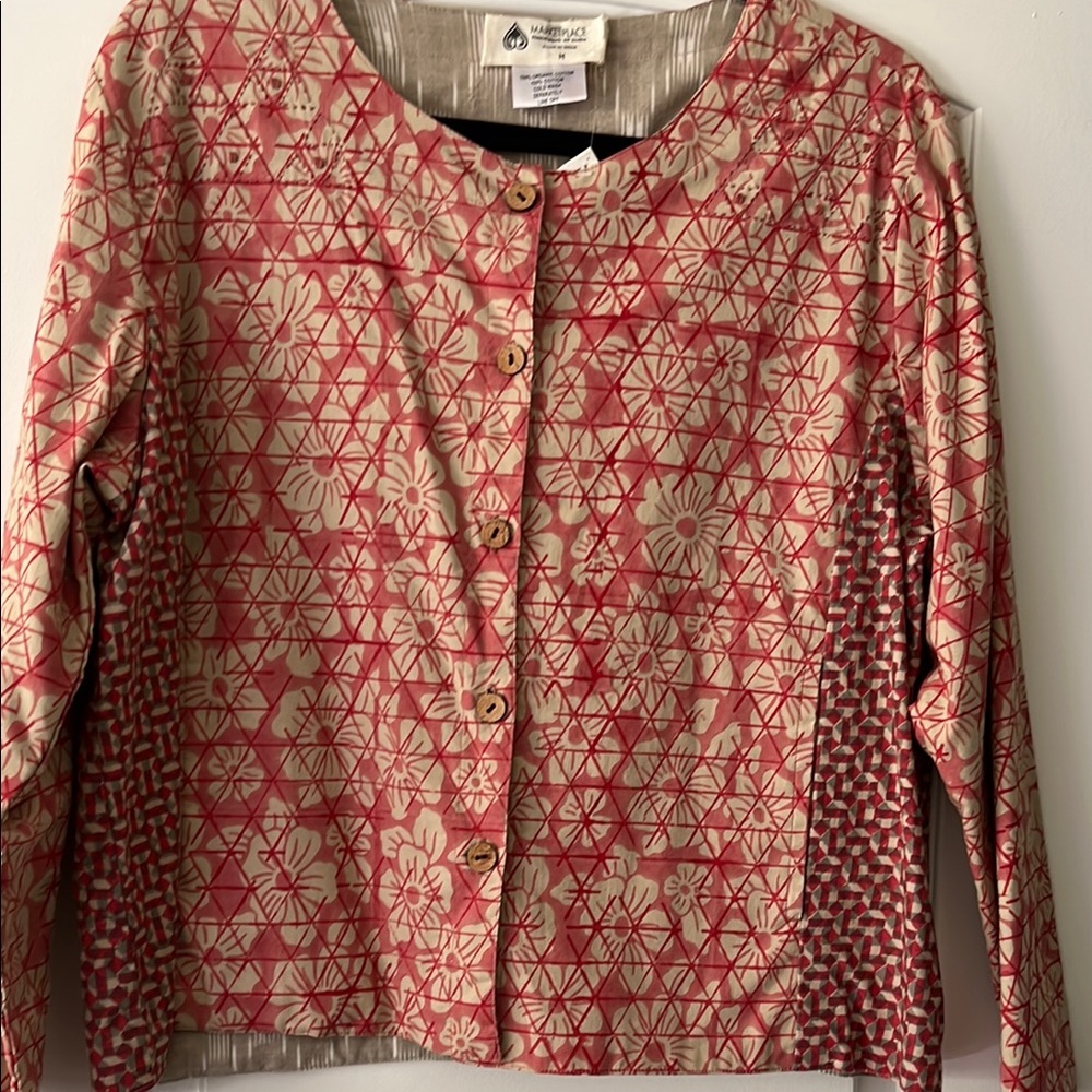 Hilo Hattie Red and Cream Floral Jacket